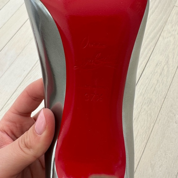 Christian Louboutin Silver Pigalle Follies 100mm Pumps Size 37.5 - Picture 12 of 14